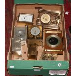 A box of mantel clocks to include Metamec, Timemaster, London Clock Co. etc.