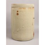 A large glazed stoneware flour bin and cover.