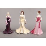 Three Coalport figures from the ladies of fashion series.