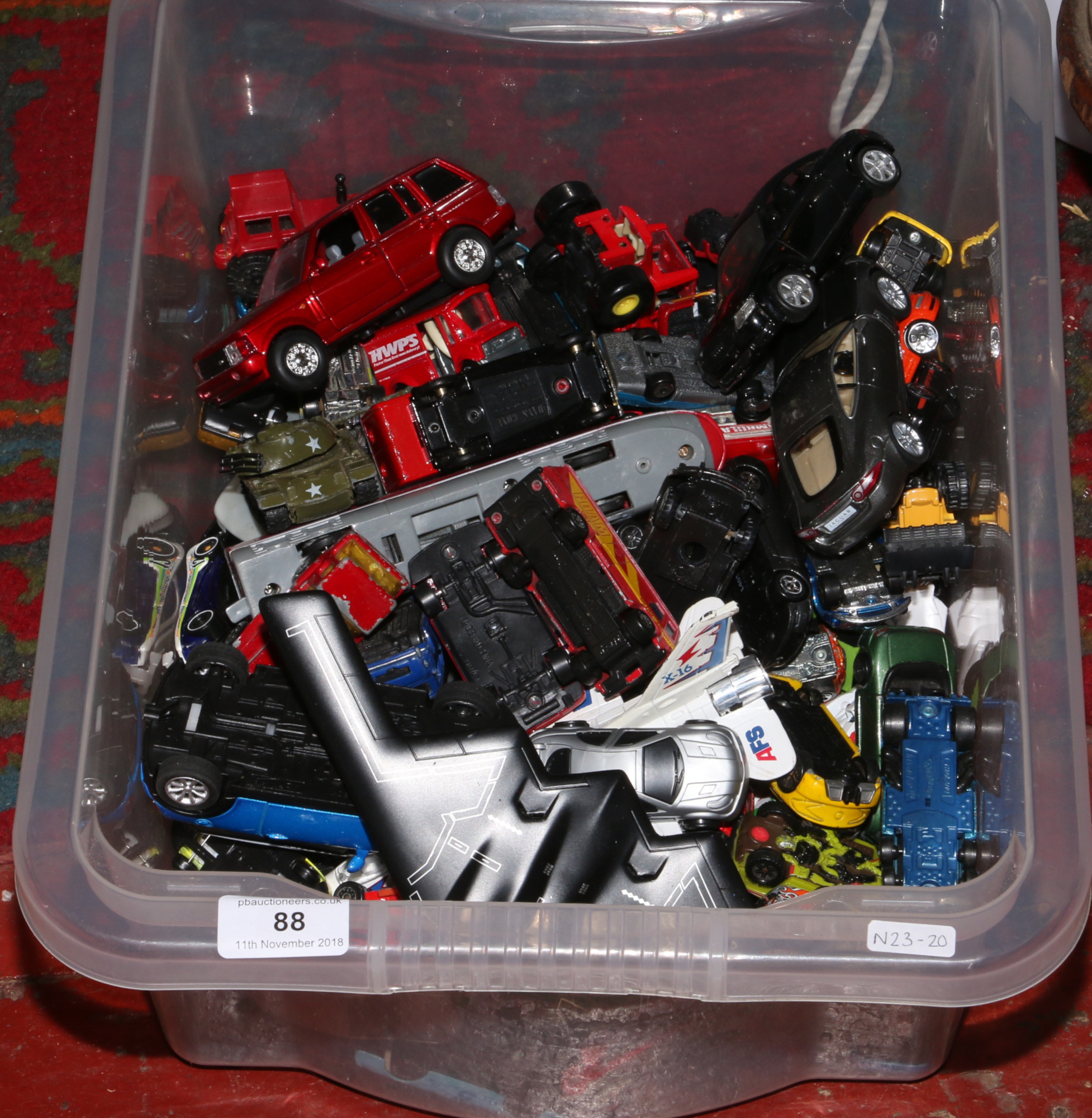 A box of Diecast vehicles to include Matchbox, Welly, Beal toy, Day Gone etc.