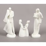 Two Royal Doulton white glazed figurines from The Images Collection 'wedding day' and 'Happy
