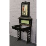 A Victorian cast iron washstand with mirrored back.Condition report intended as a guide only.Lacking