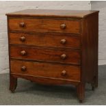 A Victorian mahogany chest of four drawers.