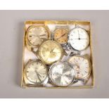 Seven vintage gentleman's wristwatch heads to include Hudson, Royce, Tevo, Seiko examples etc.