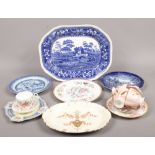 A collection of ceramics to include Paragon, Spode, Coalport, Crown Devon etc.