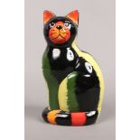 A Lorna Bailey money box formed as a seated cat.