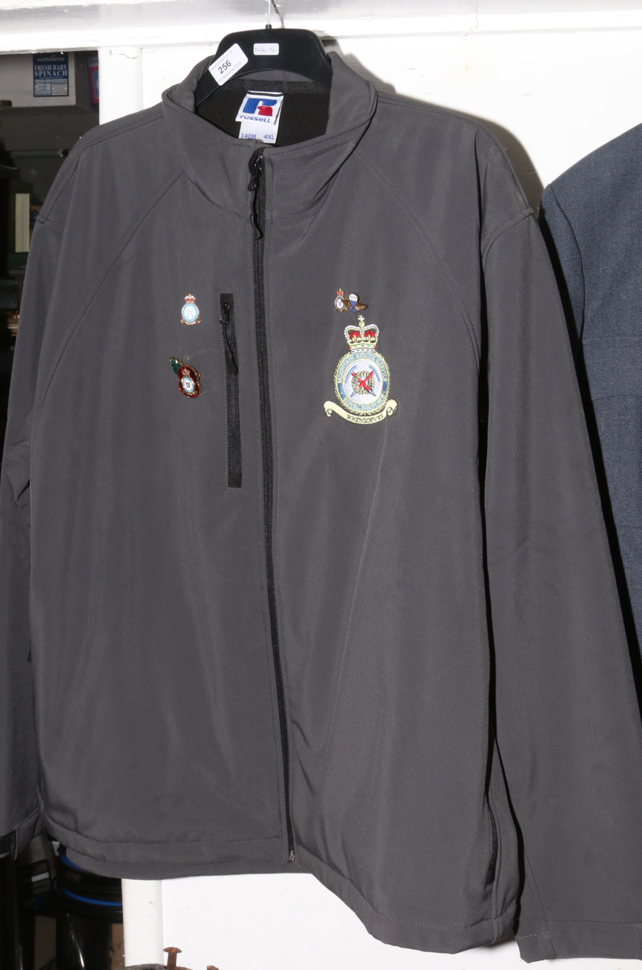 A Royal Air Force coat for mountain rescue service with Royal Air Force badges.