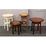 Four occasional tables to include paint example etc.
