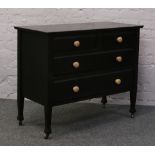 An Edwardian mahogany later painted chest of two over two drawers.