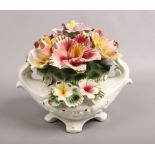 A large ceramic Capodimonte flowers centrepiece.