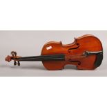 An early 20th century 3/4 violin with one piece back.Condition report intended as a guide only.F