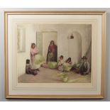 Gerald Kelly (1879-1972) artists proof signed print. Peruvian Basket Weavers. Signed in pencil and