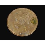 An 18th century Continental brass pocket perpetual disc calendar. Inscribed Calendarium Perpetuum