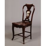 A 19th century Chinese hardwood side chair, possibly zitan wood. With a baluster urn shaped splat