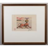 Salvador Dali (1904-1989) framed lithograph print. The Barcelona Sphinx or Shirley Temple, The