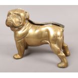 A cast brass model of a British bulldog in two pieces.