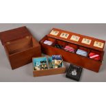 A gentleman's cufflink and tie compendium and a jewellery box containing mixed collectables.