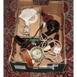 A box of Bakelite items to include Murphy Richards hair dryer, Supreme hair dryer, soulder iron