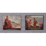 Two LNER reproduction adverting poster on board for Scarborough 38.5 x 48.5cm and 40 x 50cm.