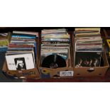 Three boxes of L.P records to include The Rolling Stones, The Beatles, Bob Dylan etc.