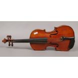 An early 20th century 3/4 violin with one piece back.Condition report intended as a guide only.F