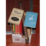 A box of wire rope and cordage manufacturers hard back books, along with a sample of steel and