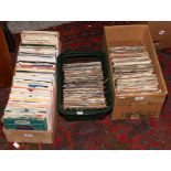 Three boxes of mainly easy listening 45rpm singles to include Cliff Richard, Barry White, Elvis