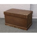 A Victorian painted pine blanket box.