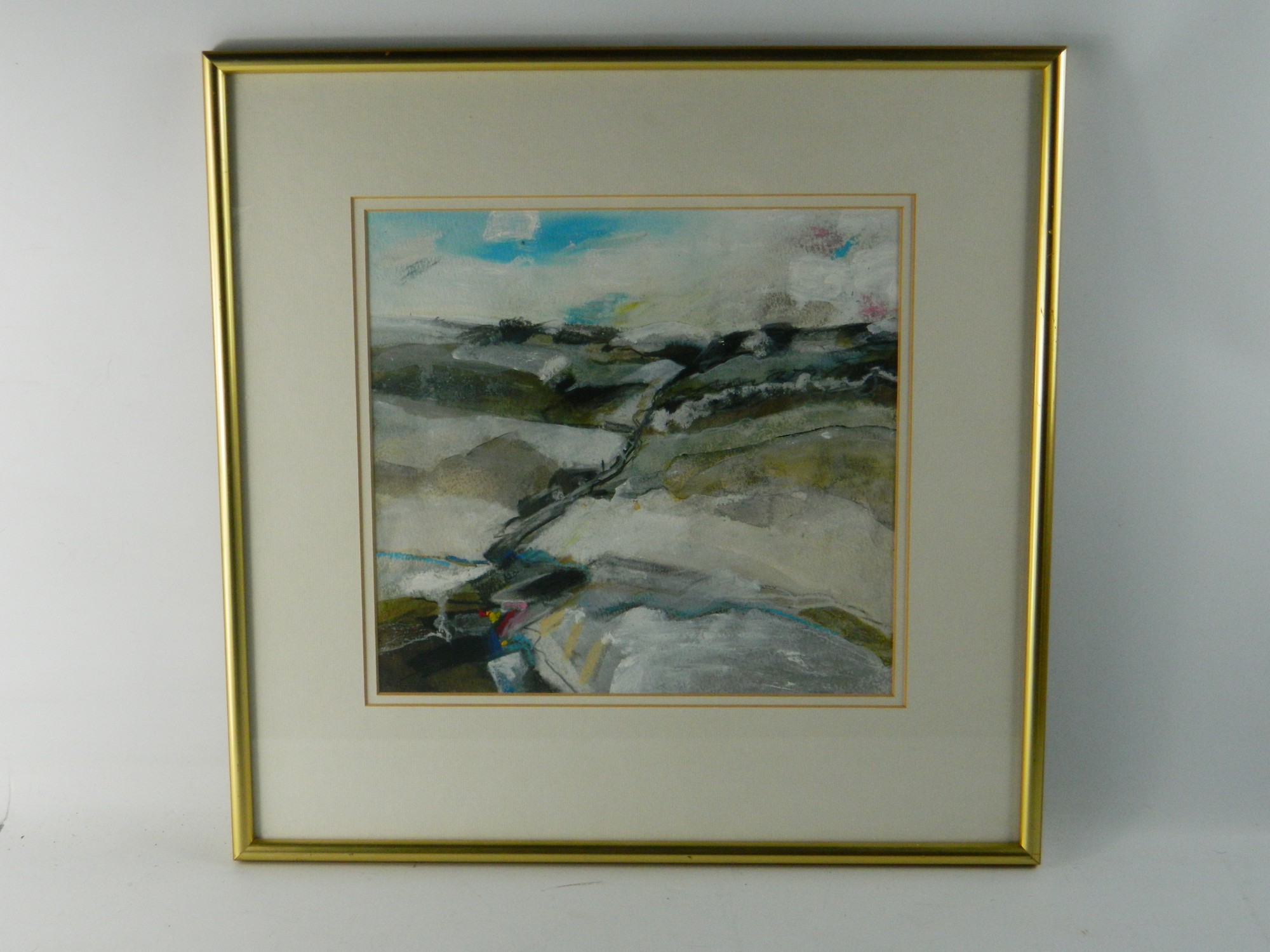DOUGLAS DAVIES 'Winter' framed mixed media, signature faint dated 1993. Frame 43.5 by 45cm and mount - Image 2 of 4