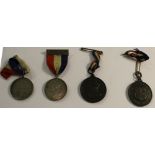 2 1937 Ulverston coronation medals and 2 1910-1935 Jubilee medals