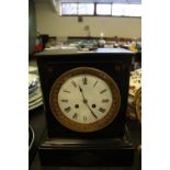 Victorian slate clock with key