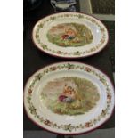 2 Victorian meatplates by Brown design by Phiz