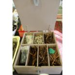 Box of vintage tribal beads etc