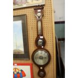 19th Century mahogany wheel barometer Fuller Swindon