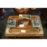 Victorian oak desk stand