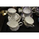 Duchess fine bone china "Tranquility" 4 person teaset and Grosvenor china "Sidmouth" 3 person set