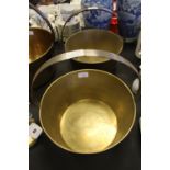 2 brass jam pans