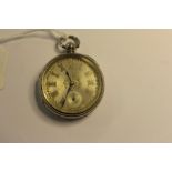 Victorian gents silver pocket watch, gilt numerals