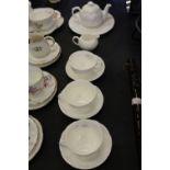 Coalport white 3 piece tea set