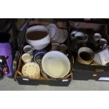 Box including floral tea wares, Arthur Wood chamber pot etc