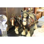 2 Beswick style Shire horses