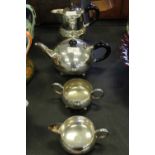 Vintage Art Deco style 4 piece metal tea set