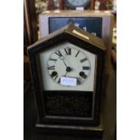 American ebonised and gilt mantle clock