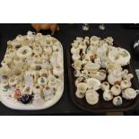 2 Trays Crested Ware (86 pieces)