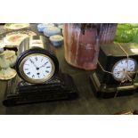 2 French ebonished clocks