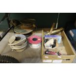 Various electric cables, tools etc