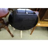 Small wrought iron glass top table