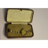 Ladies gold cased wristwatch