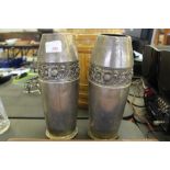 Pair of WMF plated vase - floral band