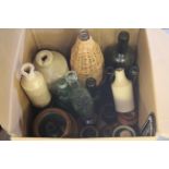 Box of vintage bottles